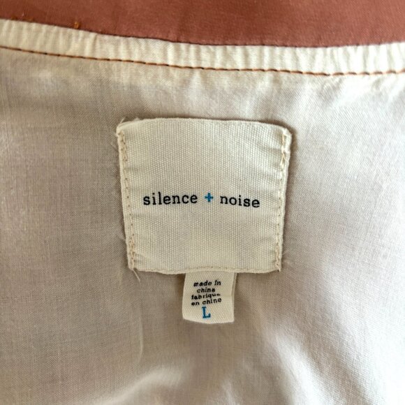 Silence + Noise Satin XLarge Zip Front Jacket Peach Anthropologie Pockets - Picture 10 of 11